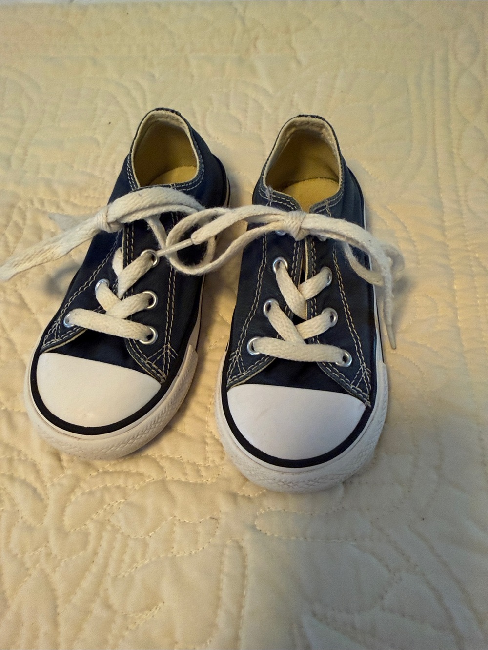 Converse Kids Navy and White Low-Top Sneakers